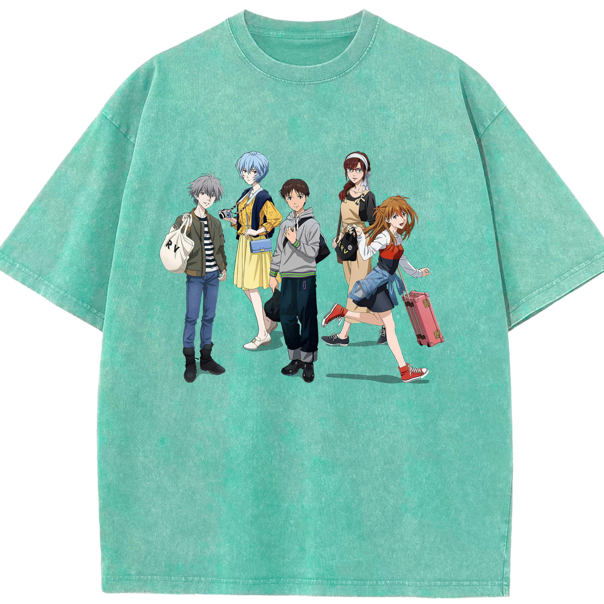 （画像用） EVA 新世紀エヴァンゲリオン 綿100% ヴィンテージ風 半袖Tシャツ（フロントプリント）